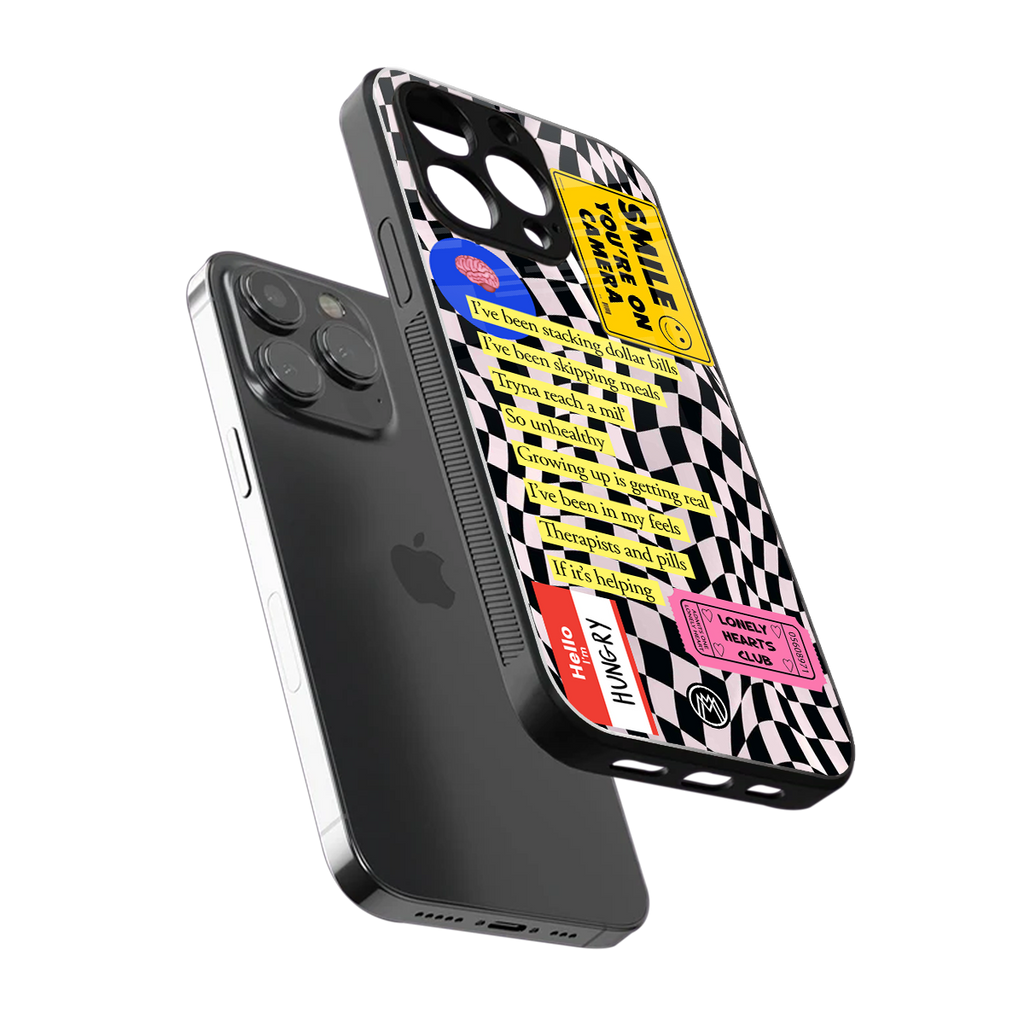 smile you're on camera back phone cover | glass case for iphone 13 pro max