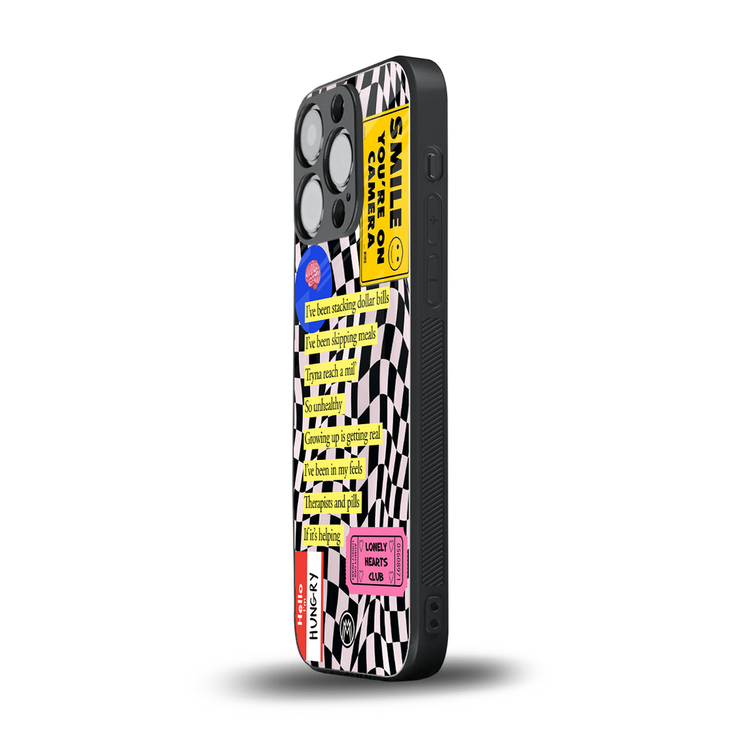 smile you're on camera back phone cover | glass case for iphone 13 pro