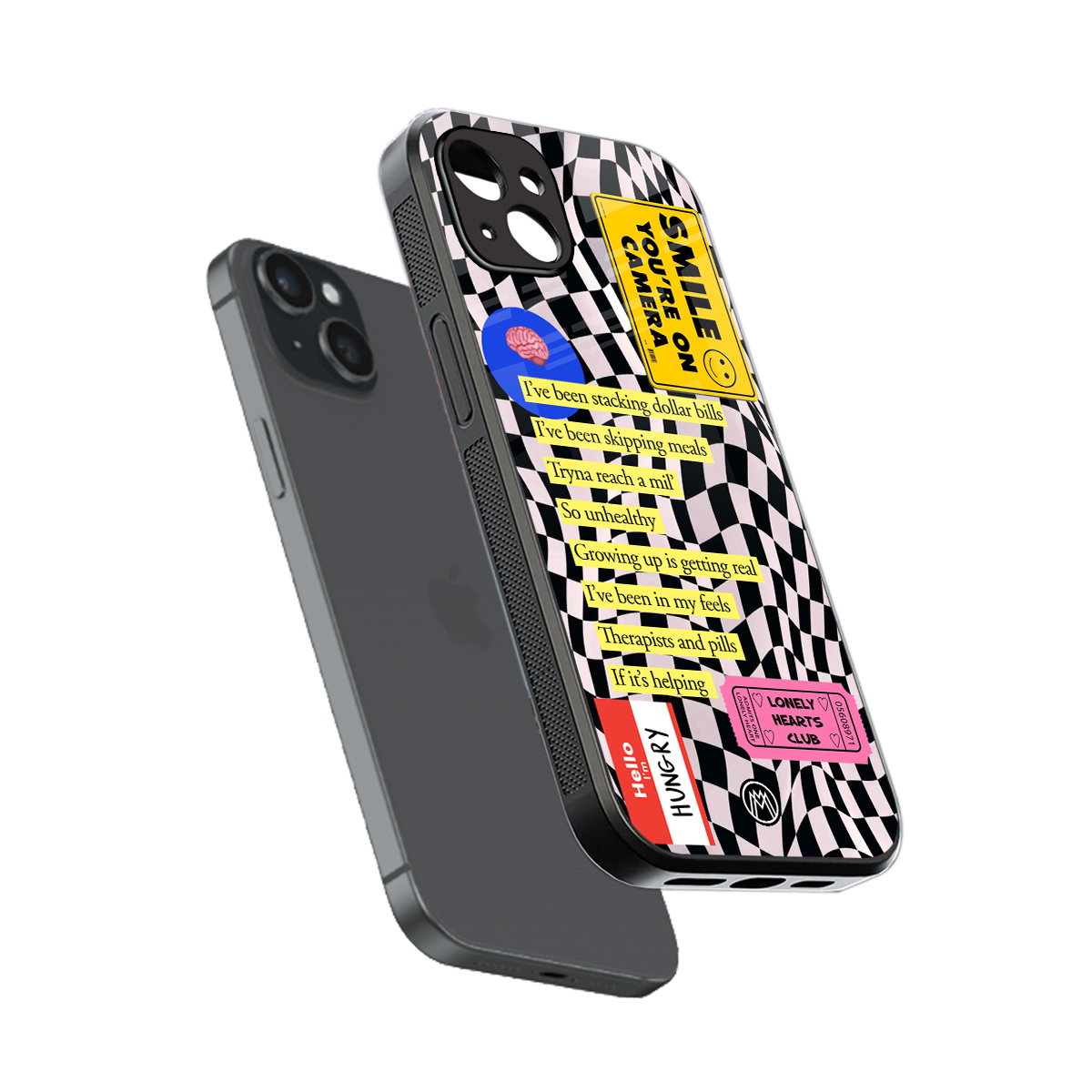 smile you're on camera back phone cover | glass case for iphone 15 plus