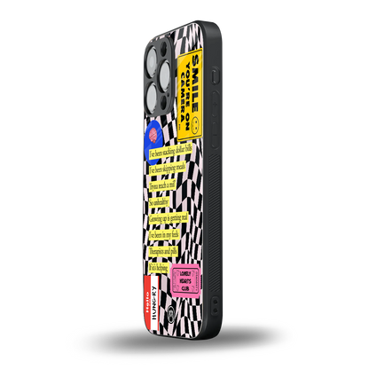 smile you're on camera back phone cover | glass case for iphone 14 pro max