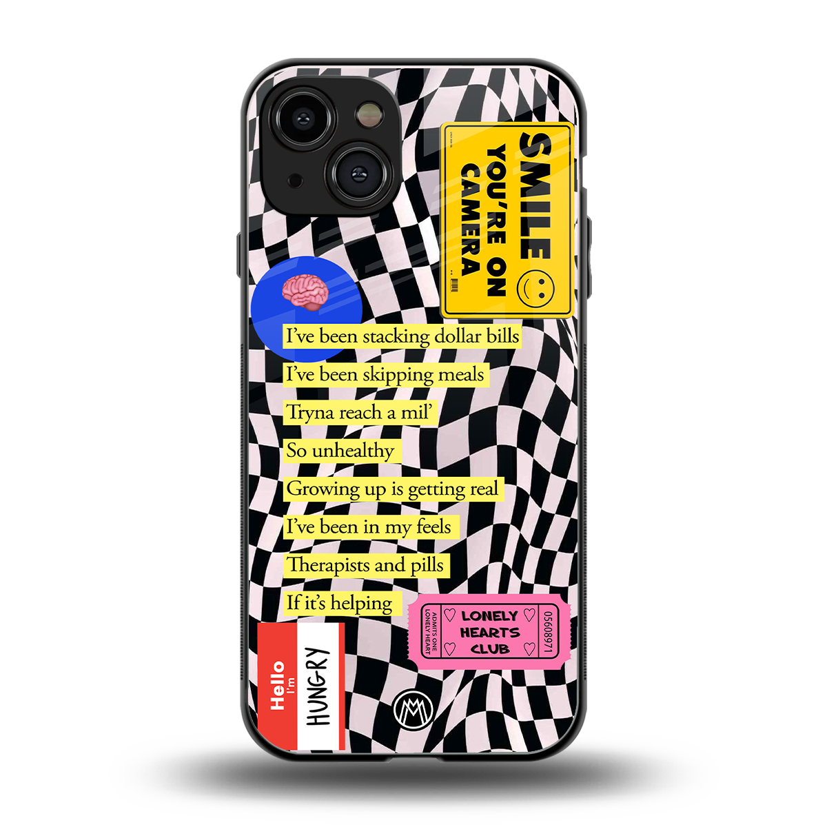 smile you're on camera back phone cover | glass case for iphone 15