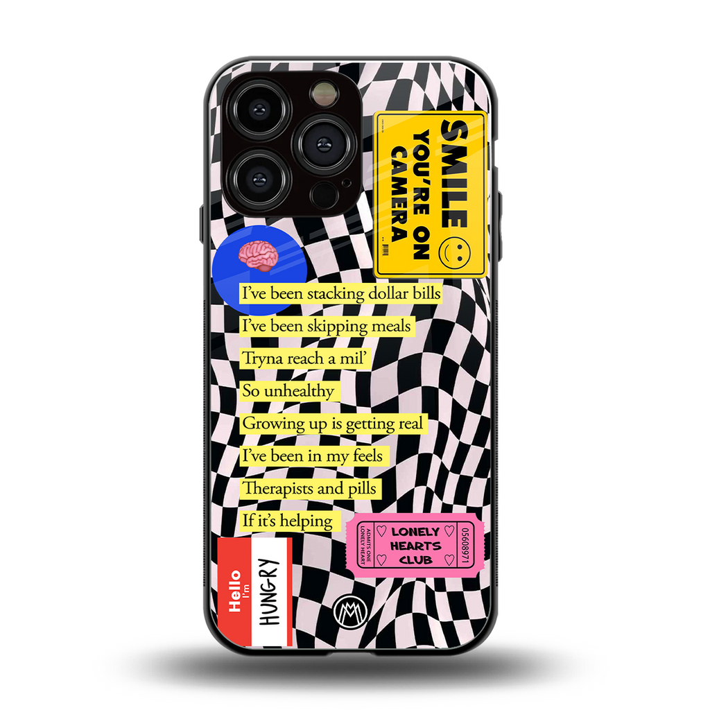 smile you're on camera back phone cover | glass case for iphone 16 pro max