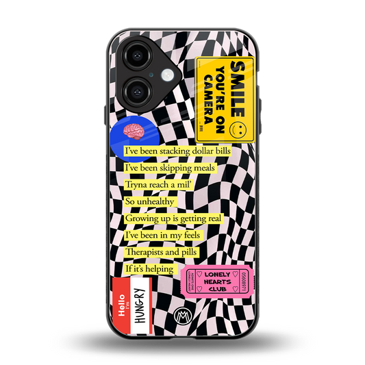 smile you're on camera back phone cover | glass case for iphone 16