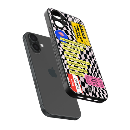 smile you're on camera back phone cover | glass case for iphone 16