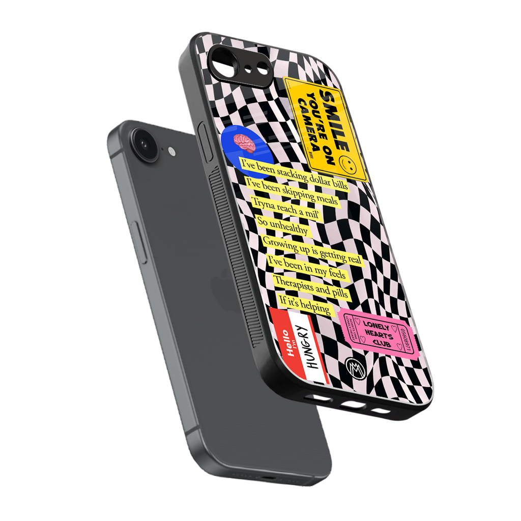 smile you're on camera back phone cover | glass case for iphone 16e