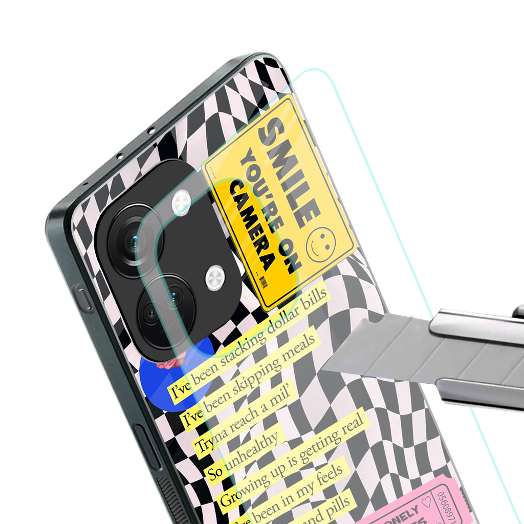 smile you're on camera back phone cover | glass case for oneplus nord 3