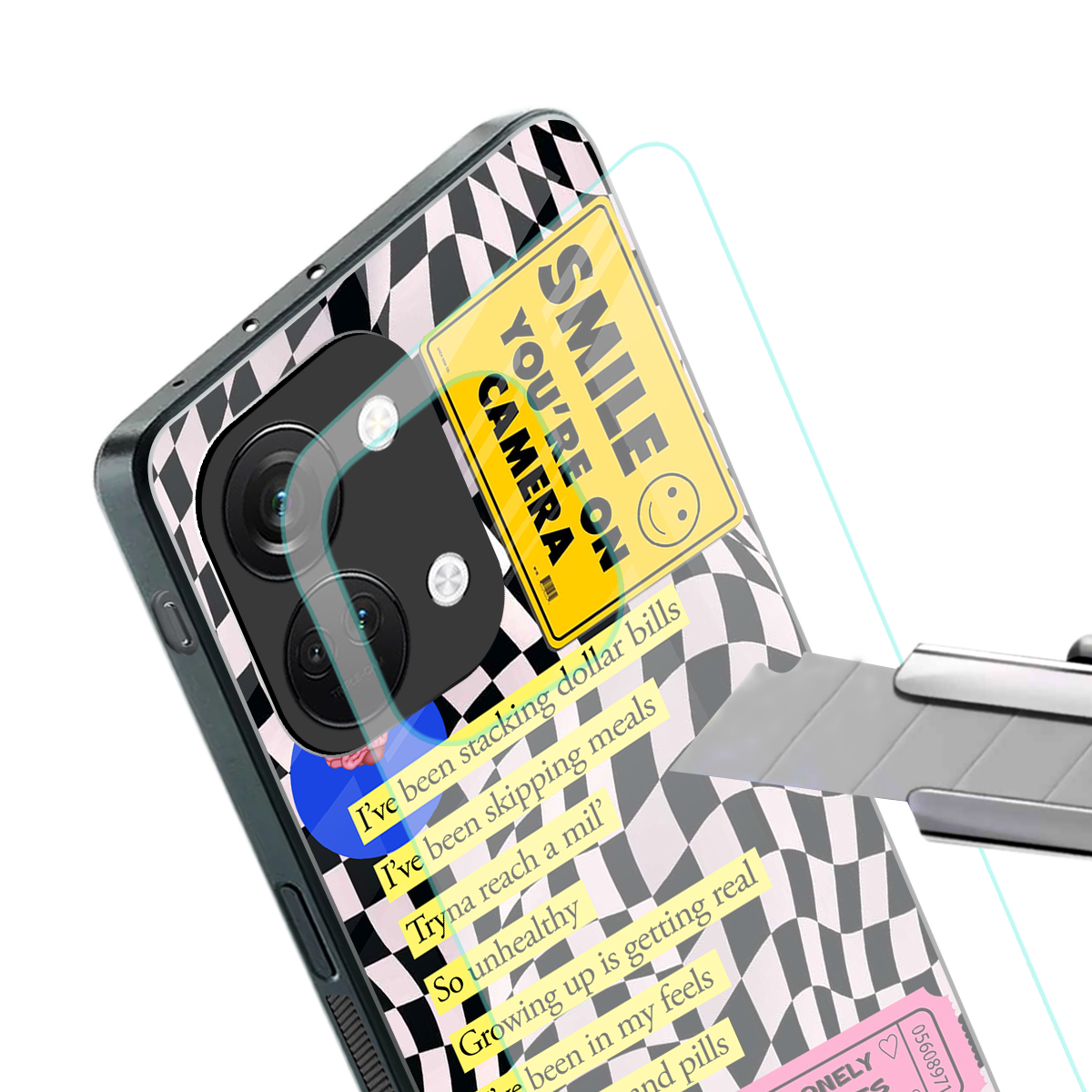 smile you're on camera back phone cover | glass case for oneplus nord 3