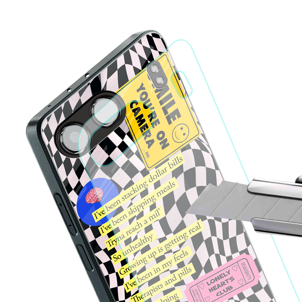 smile you're on camera back phone cover | glass case for oneplus nord 4