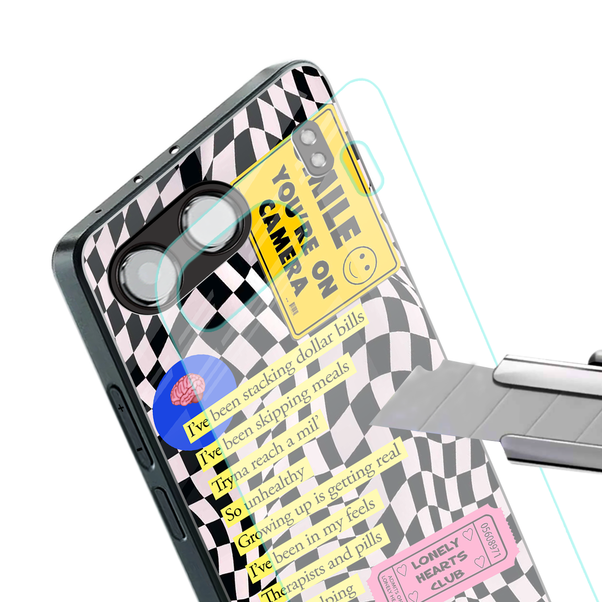 smile you're on camera back phone cover | glass case for oneplus nord 4