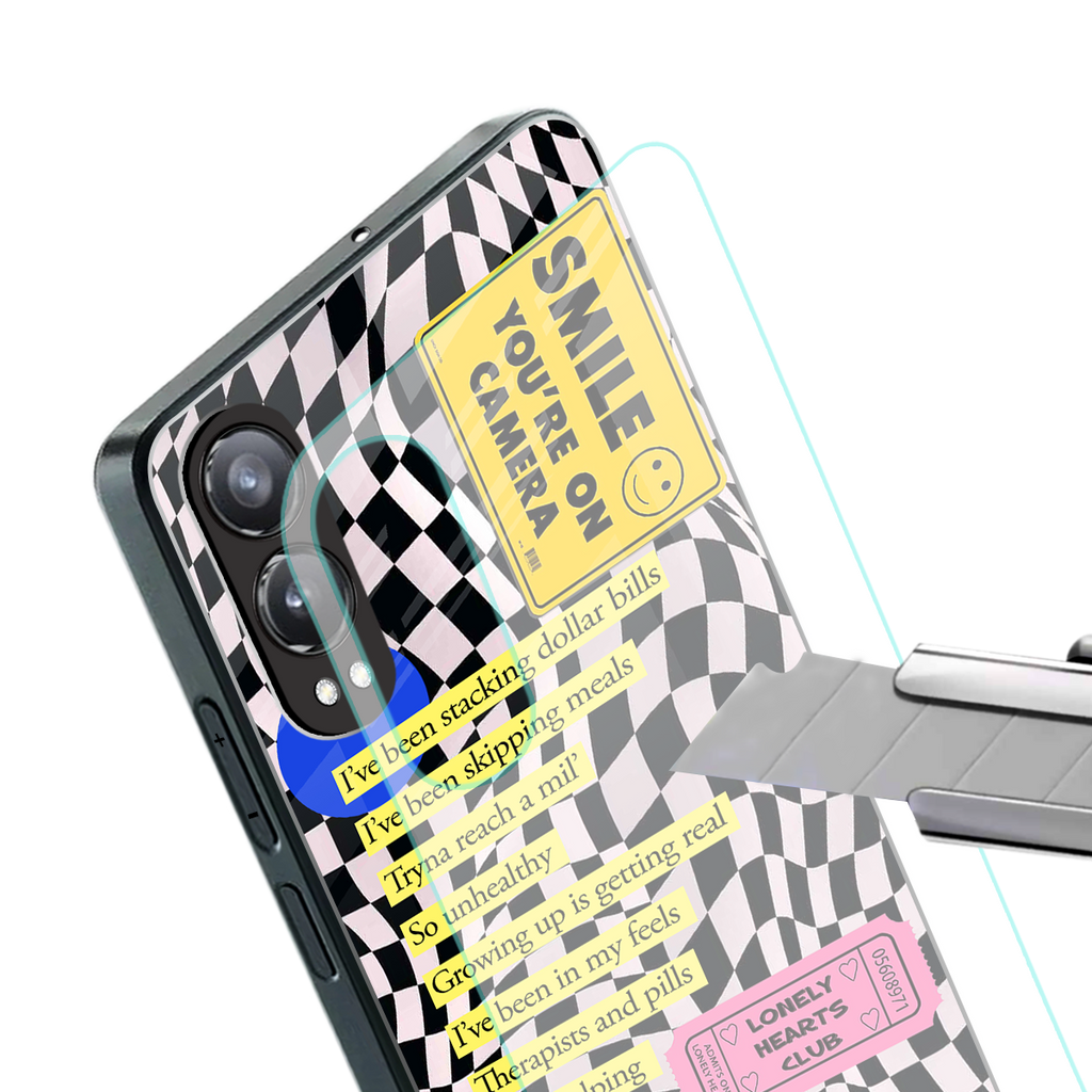 smile you're on camera back phone cover | glass case for oneplus nord ce 4 lite