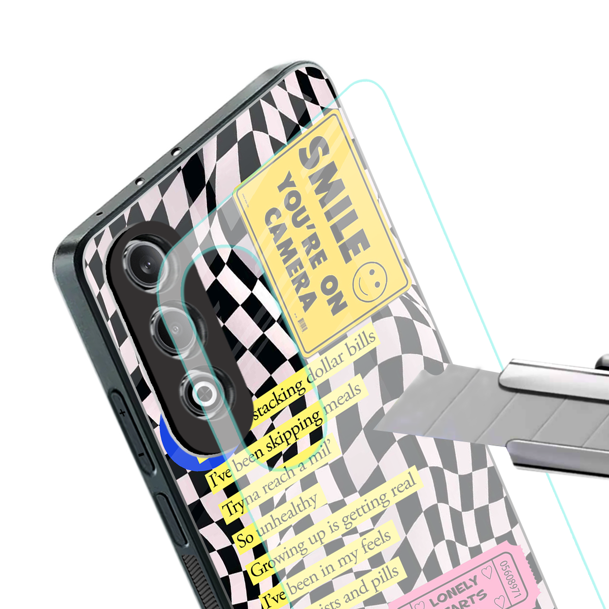 smile you're on camera back phone cover | glass case for oneplus nord ce 4