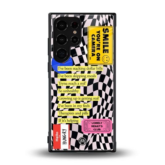 smile you're on camera back phone cover | glass case for samsung galaxy s24 ultra
