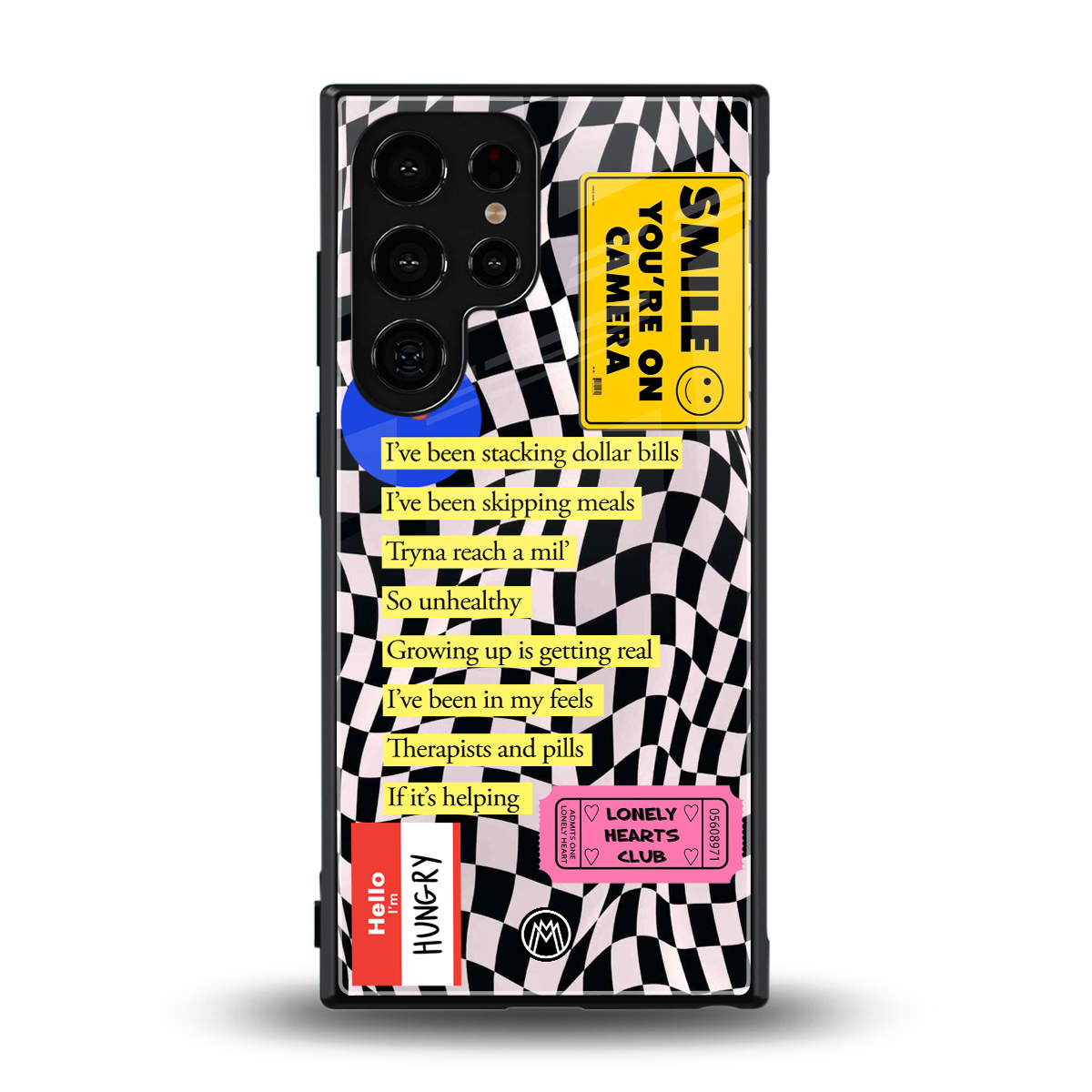 smile you're on camera back phone cover | glass case for samsung galaxy s23 ultra