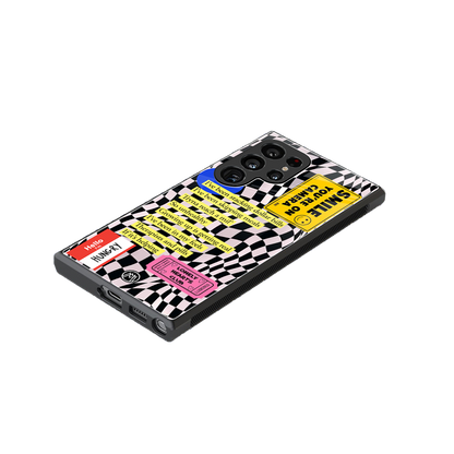 smile you're on camera back phone cover | glass case for samsung galaxy s24 ultra