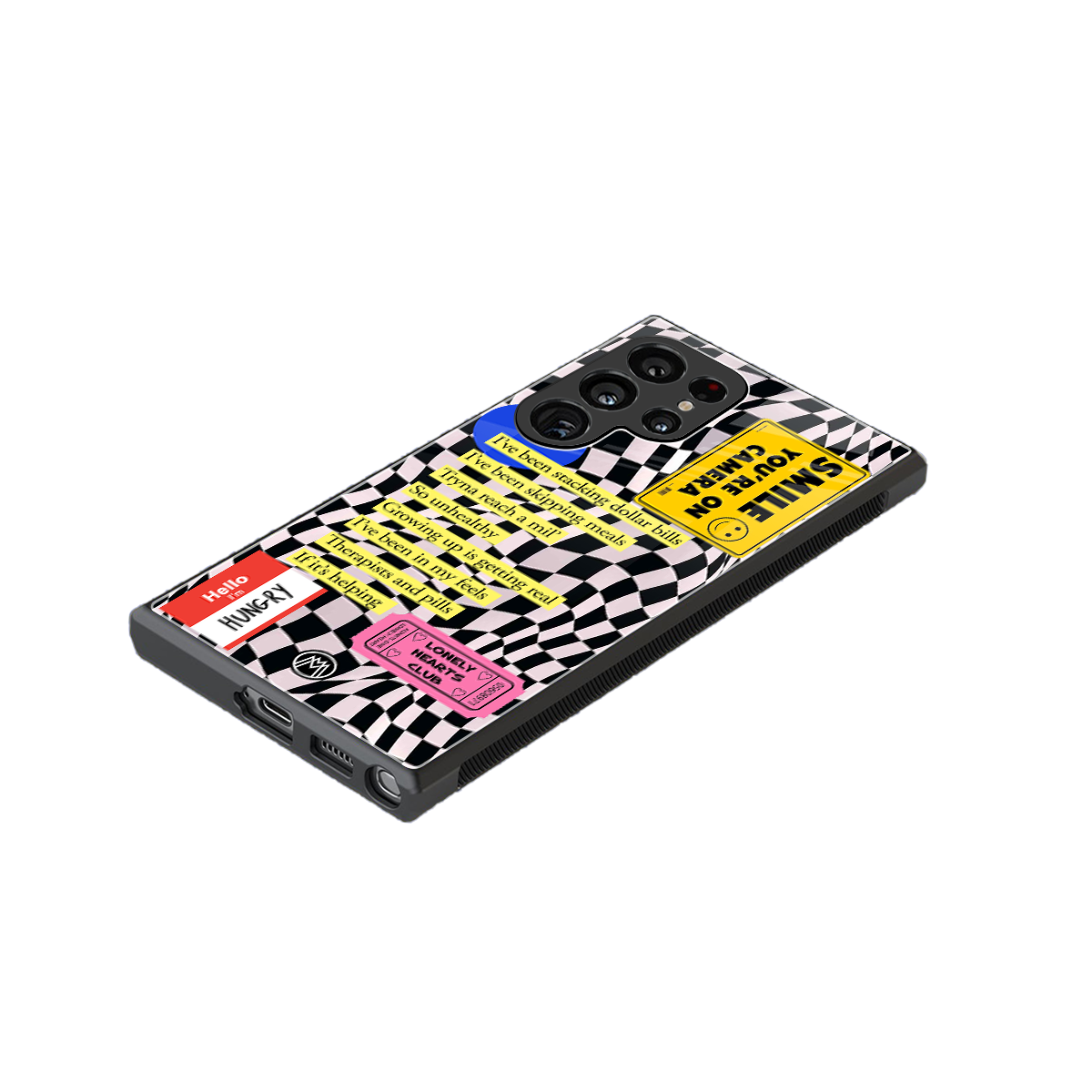 smile you're on camera back phone cover | glass case for samsung galaxy s23 ultra