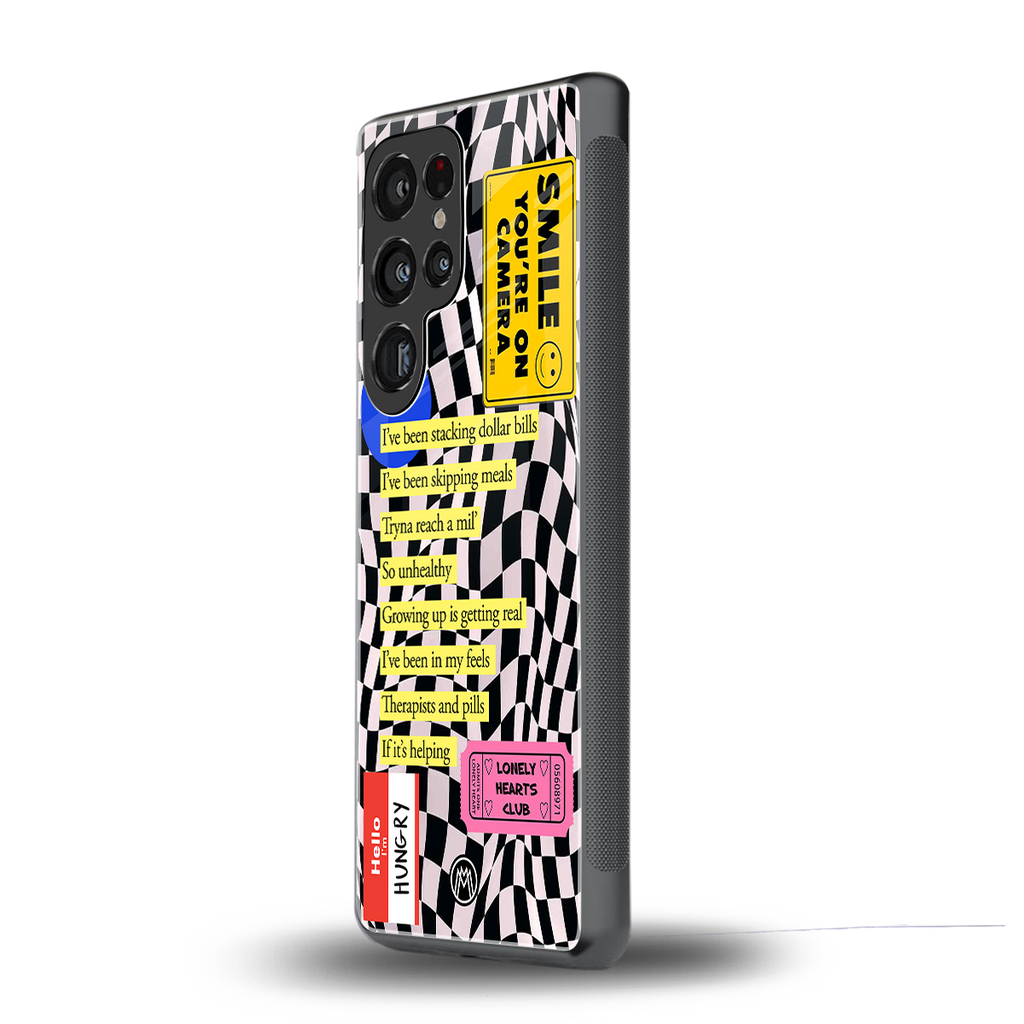 smile you're on camera back phone cover | glass case for samsung galaxy s25 ultra