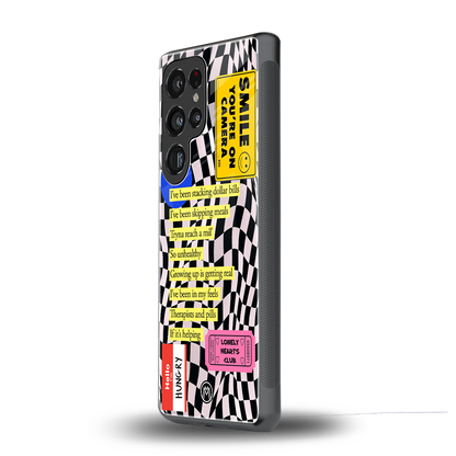 smile you're on camera back phone cover | glass case for samsung galaxy s25 ultra