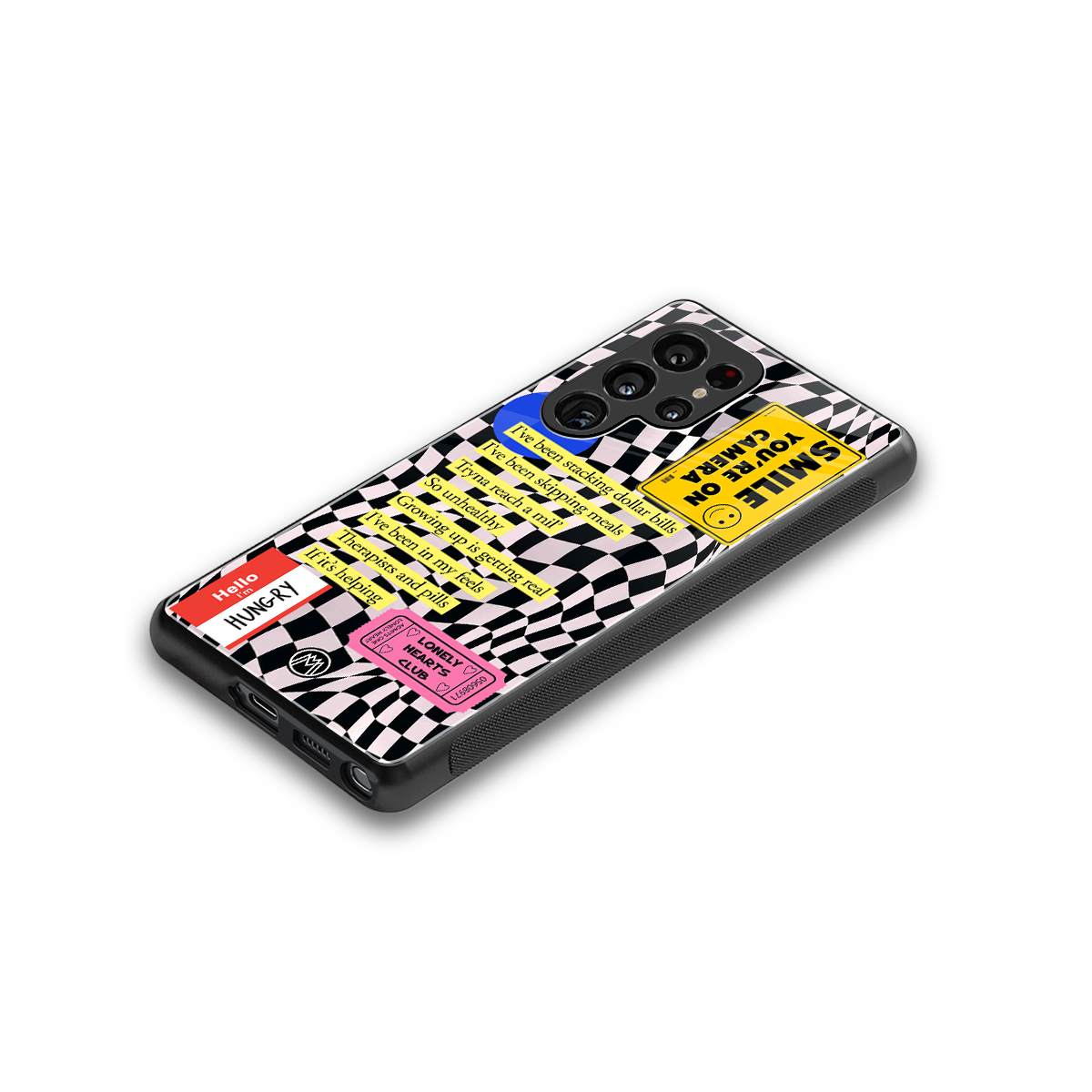 smile you're on camera back phone cover | glass case for samsung galaxy s25 ultra