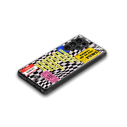 smile you're on camera back phone cover | glass case for samsung galaxy s25 ultra