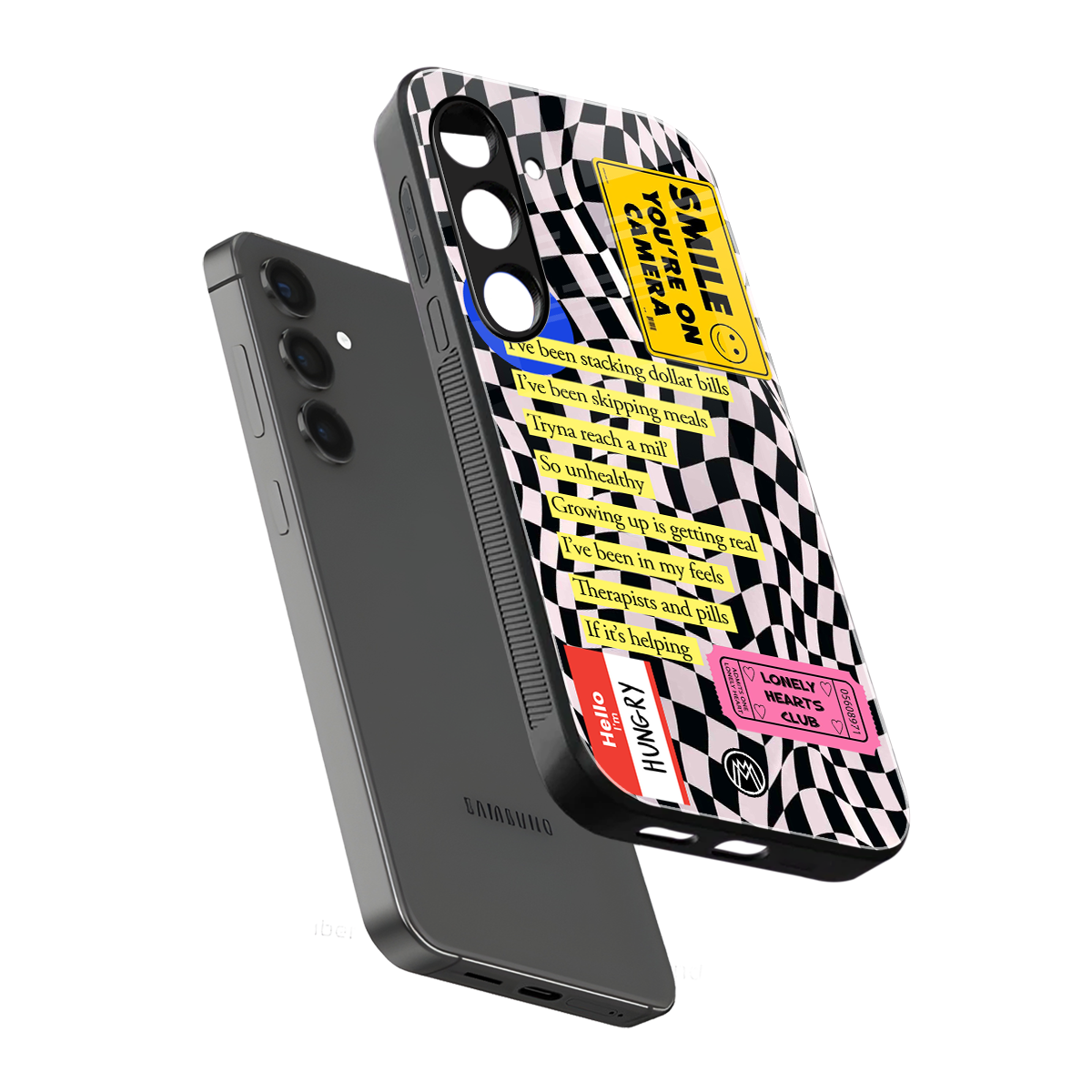 smile you're on camera back phone cover | glass case for samsung galaxy s23