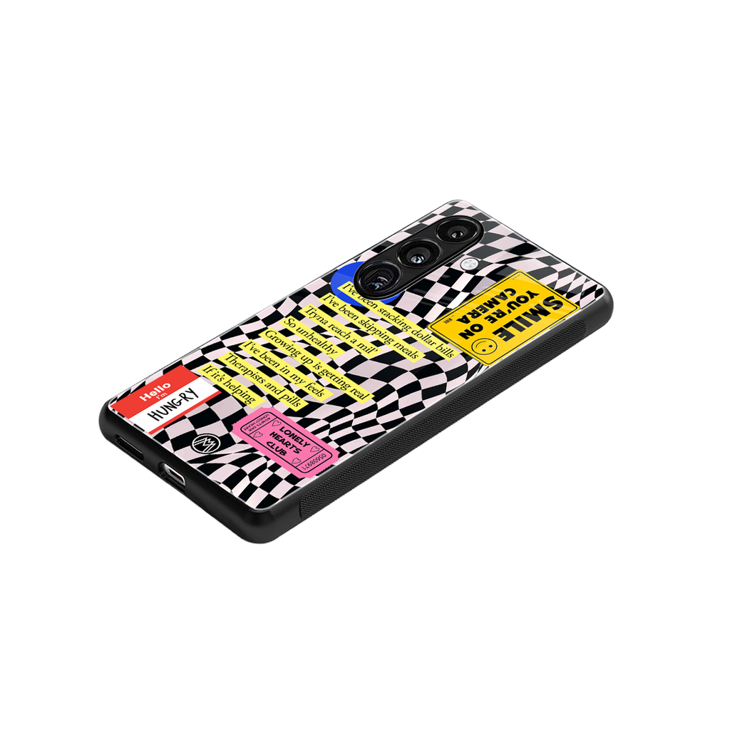 smile you're on camera back phone cover | glass case for samsung galaxy s24 plus