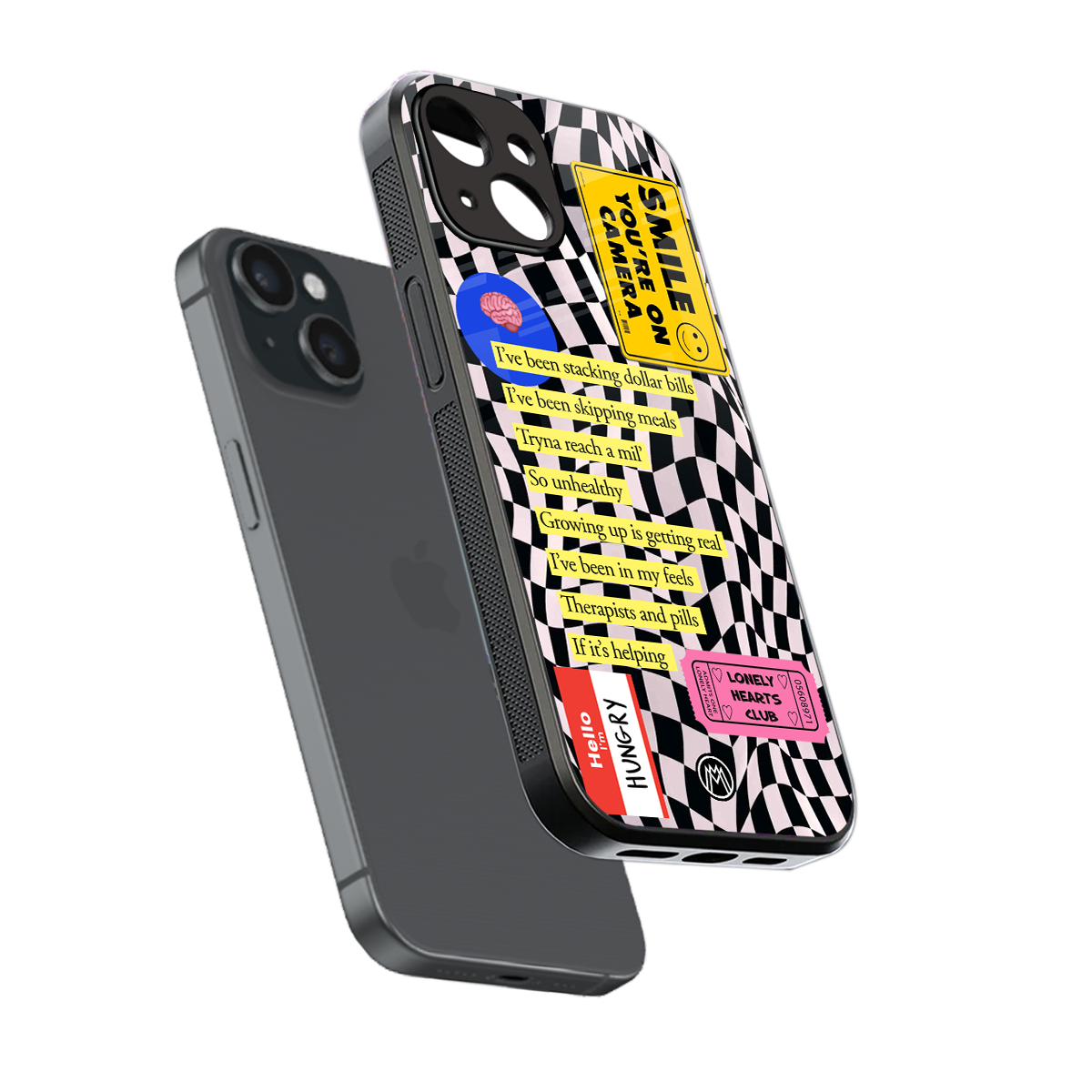 smile you're on camera back phone cover | glass case for iphone 15