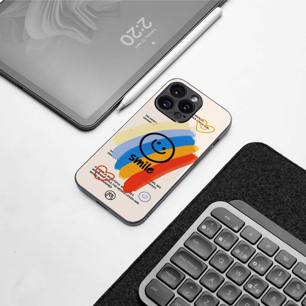 smile colourful back phone cover | glass case for samsung galaxy s25 ultra