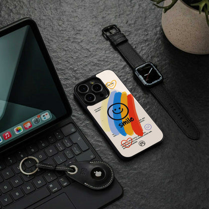 smile colourful back phone cover | glass case for iphone 13 pro max