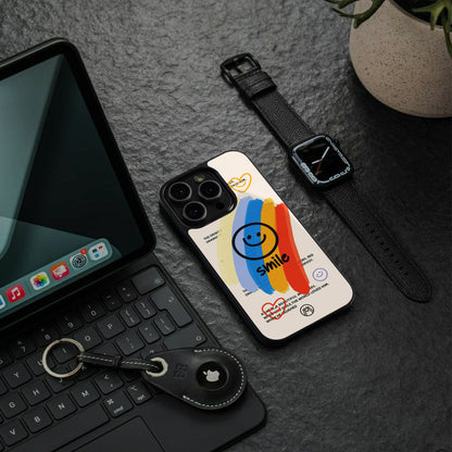 smile colourful back phone cover | glass case for iphone 16