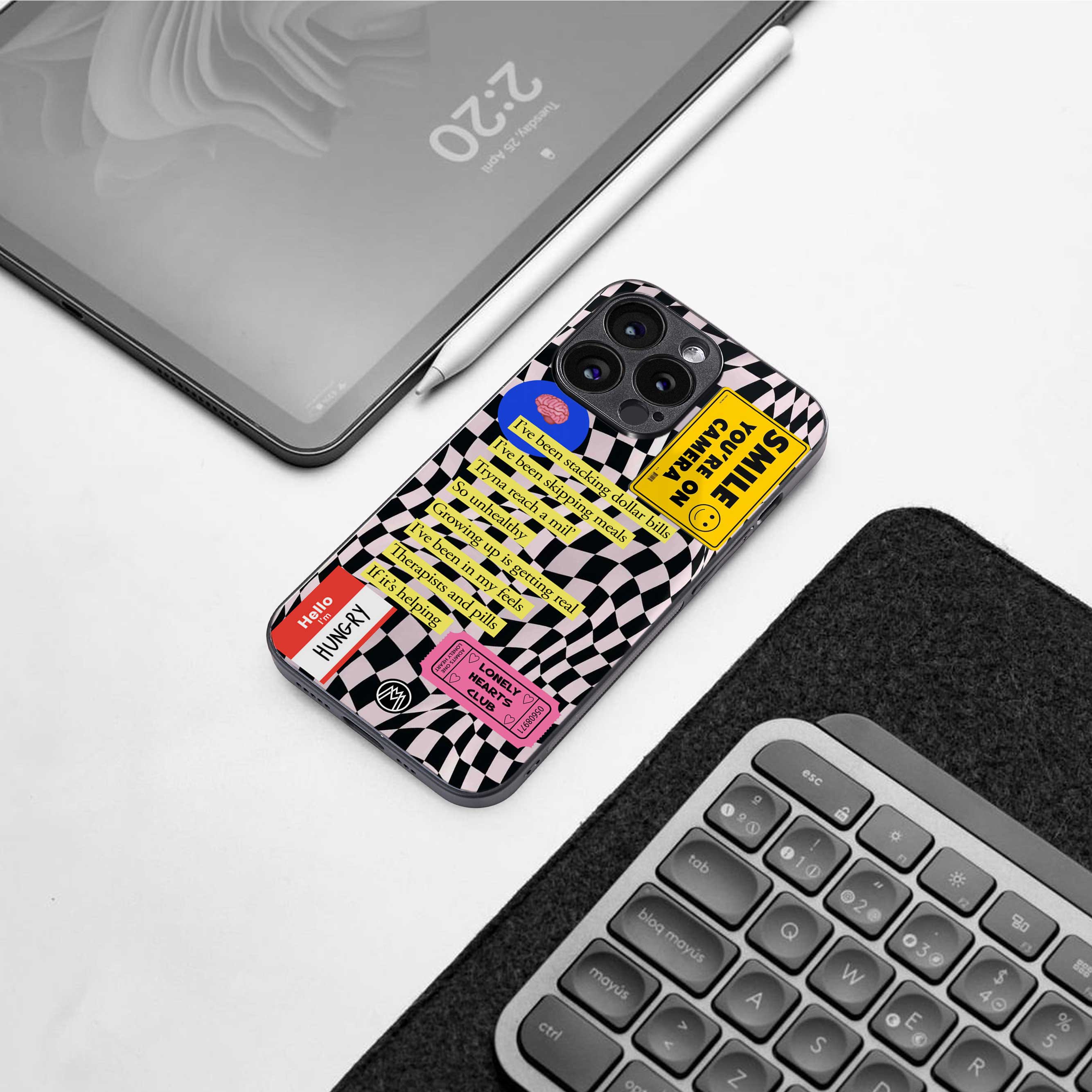 smile you're on camera back phone cover | glass case for samsung galaxy s24 fe