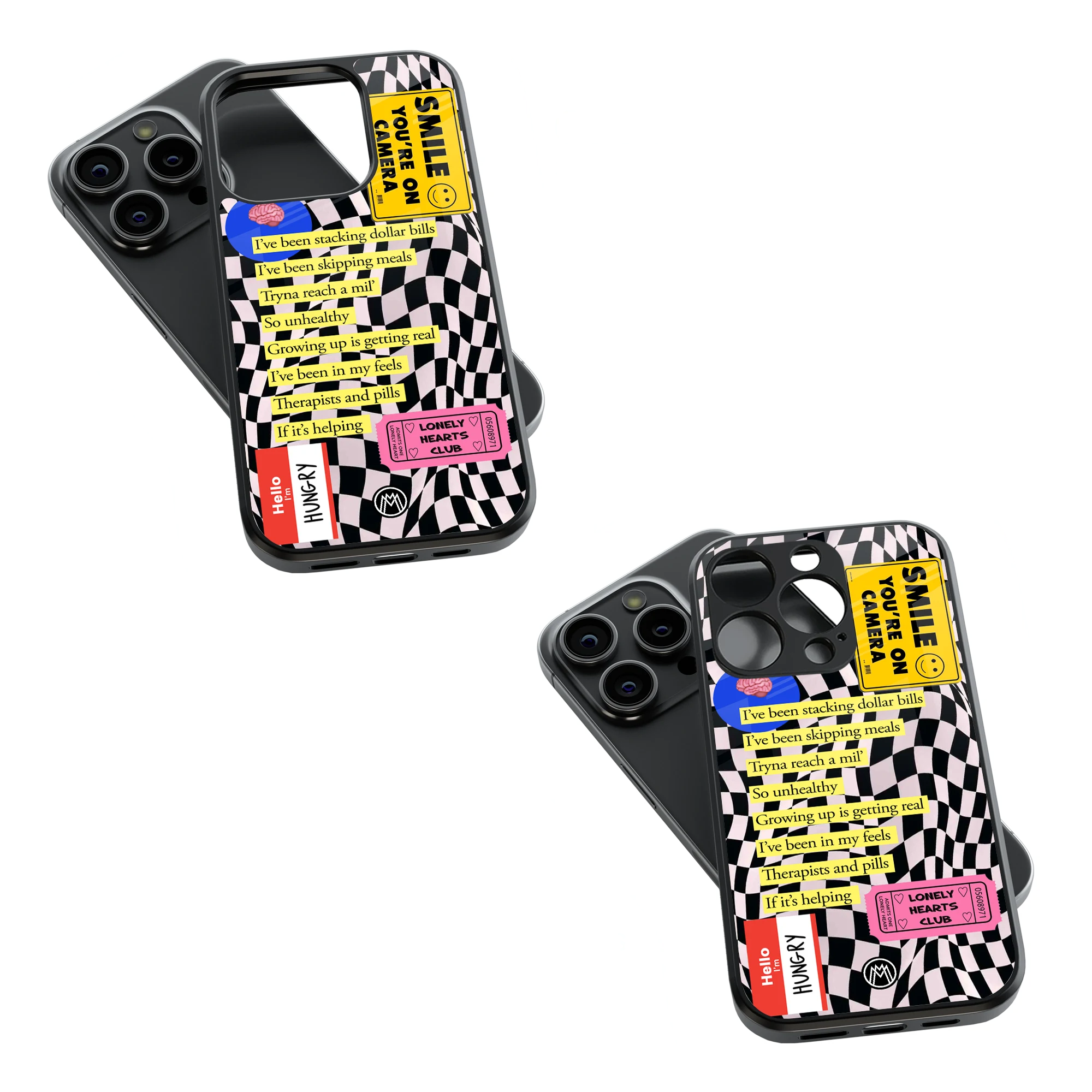 Trendy Glass Back Mobile Case for iPhone, Samsung, Redmi, OnePlus, Google Pixel, Motorola