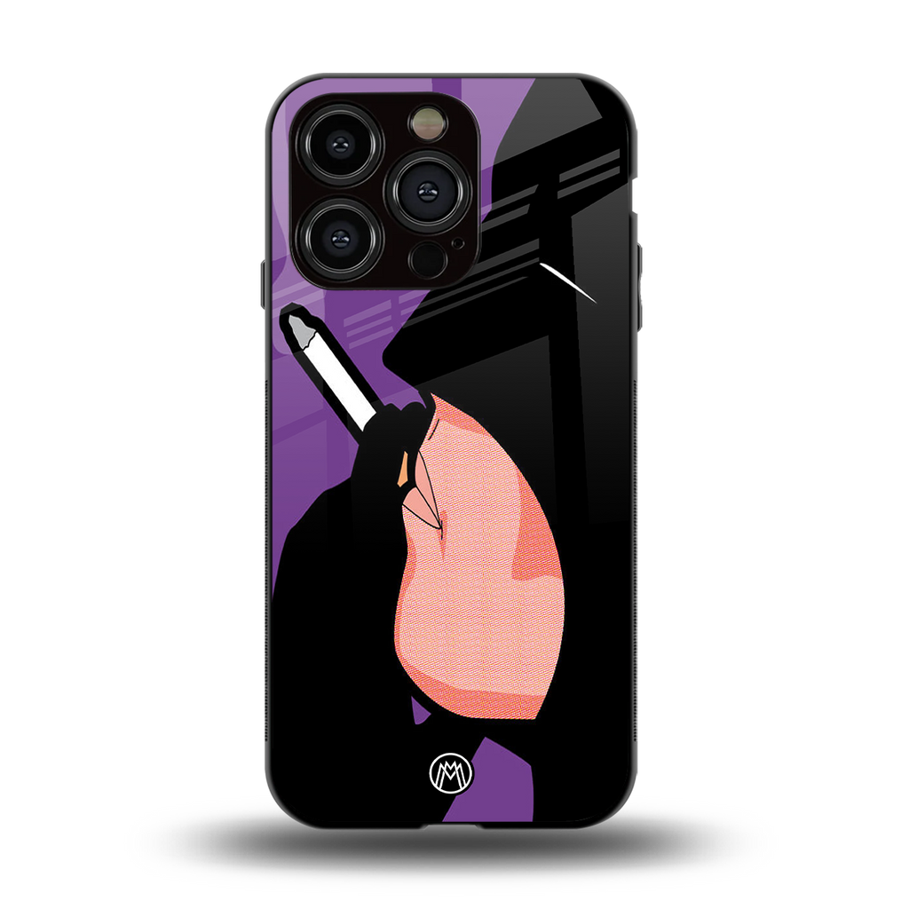 smoking batman back phone cover | glass case for iphone 13 pro