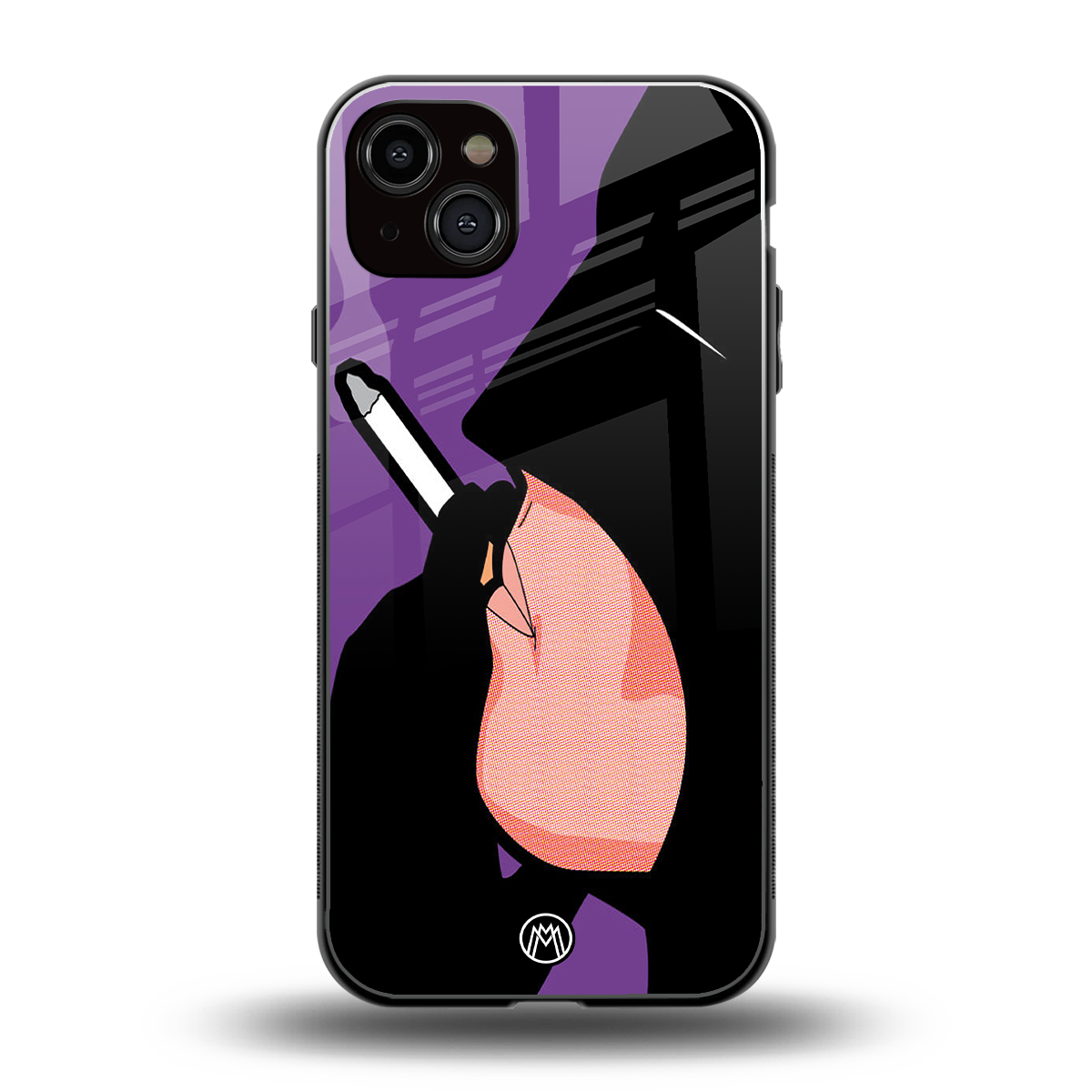 smoking batman back phone cover | glass case for iphone 15 plus