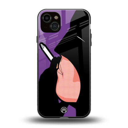 smoking batman back phone cover | glass case for iphone 14 plus