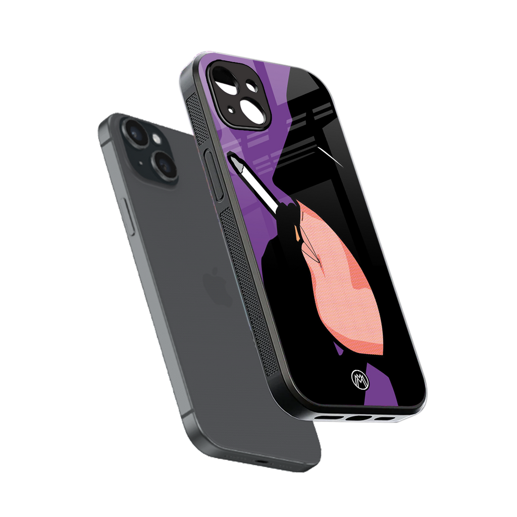 smoking batman back phone cover | glass case for iphone 15 plus