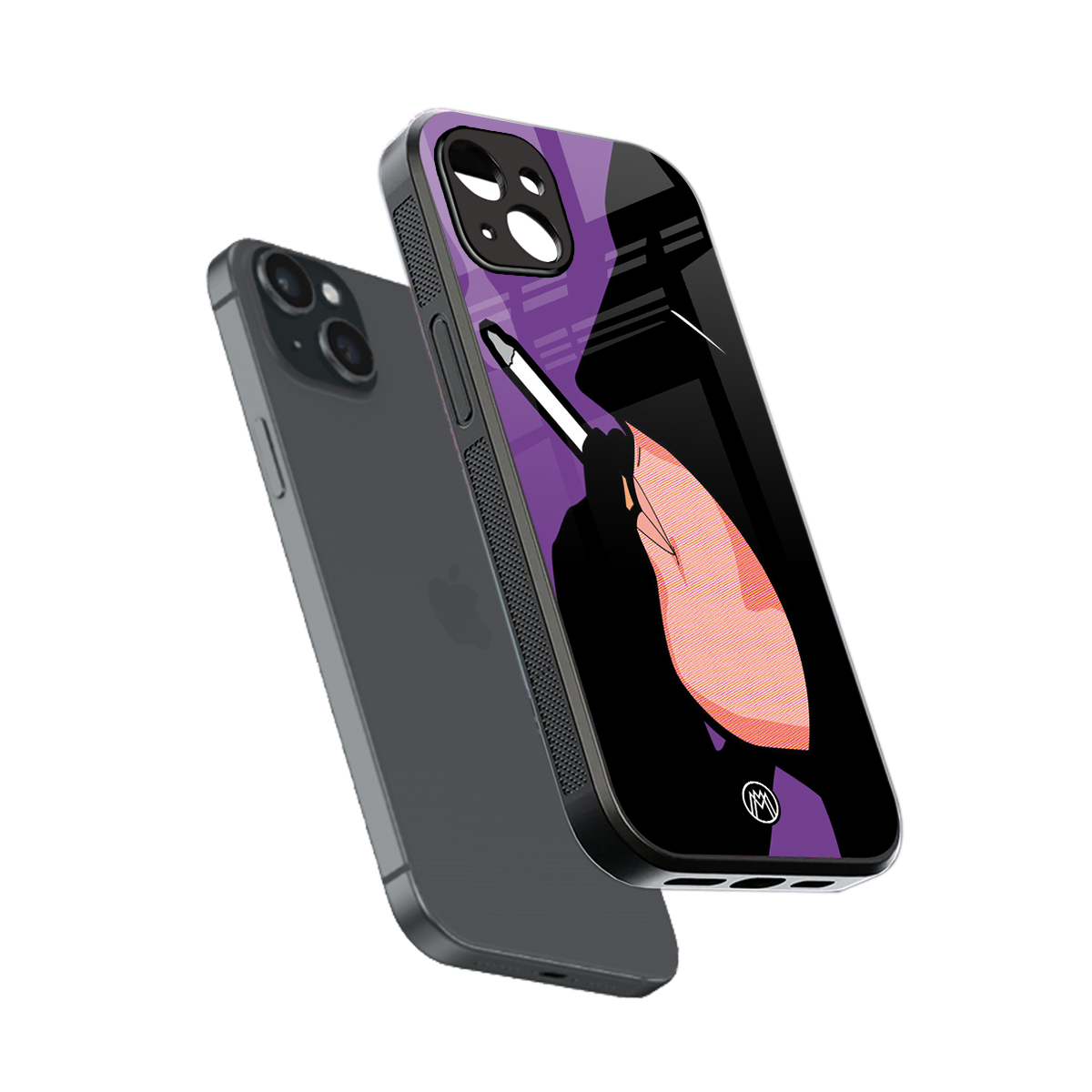 smoking batman back phone cover | glass case for iphone 15 plus