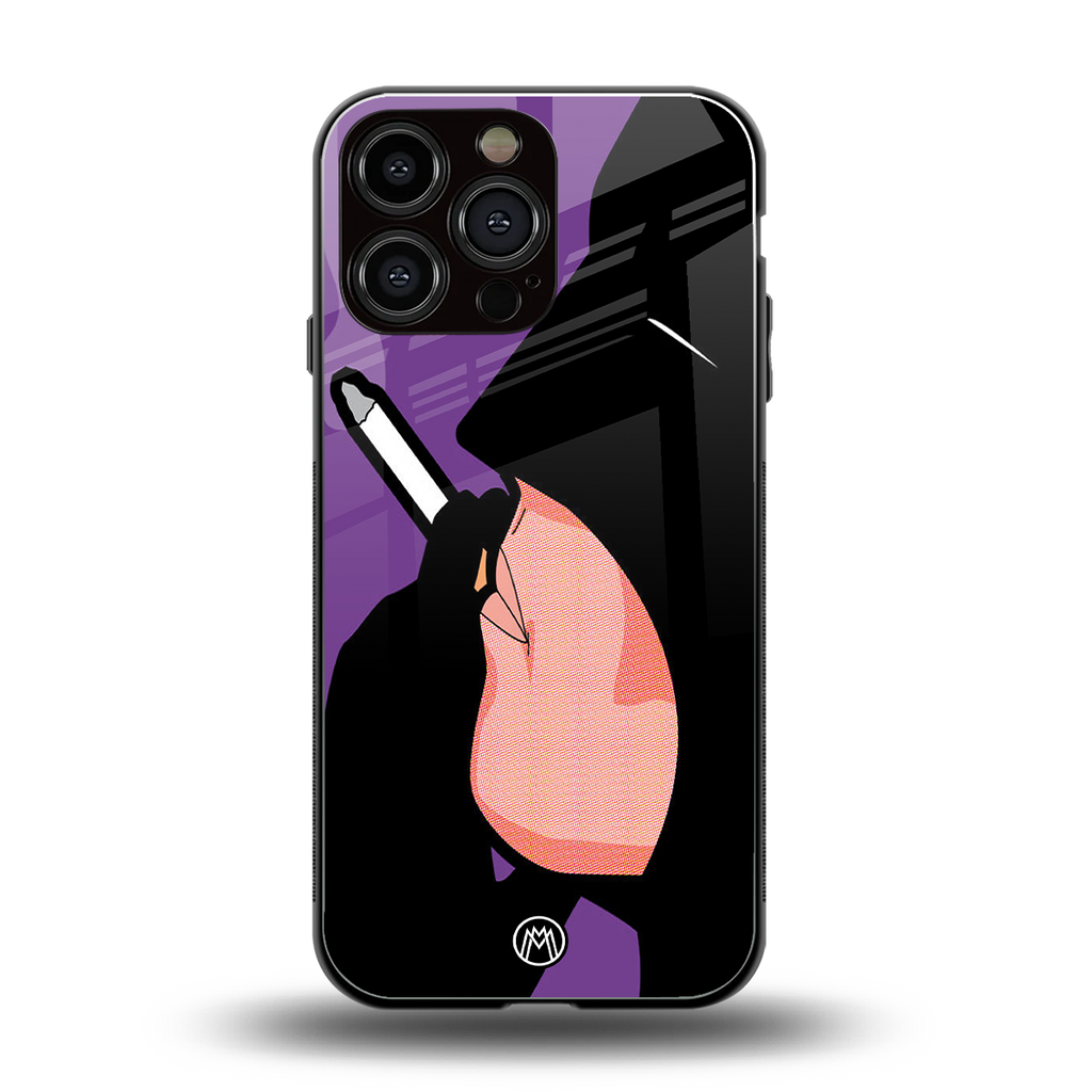 smoking batman back phone cover | glass case for iphone 14 pro max