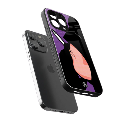 smoking batman back phone cover | glass case for iphone 15 pro max
