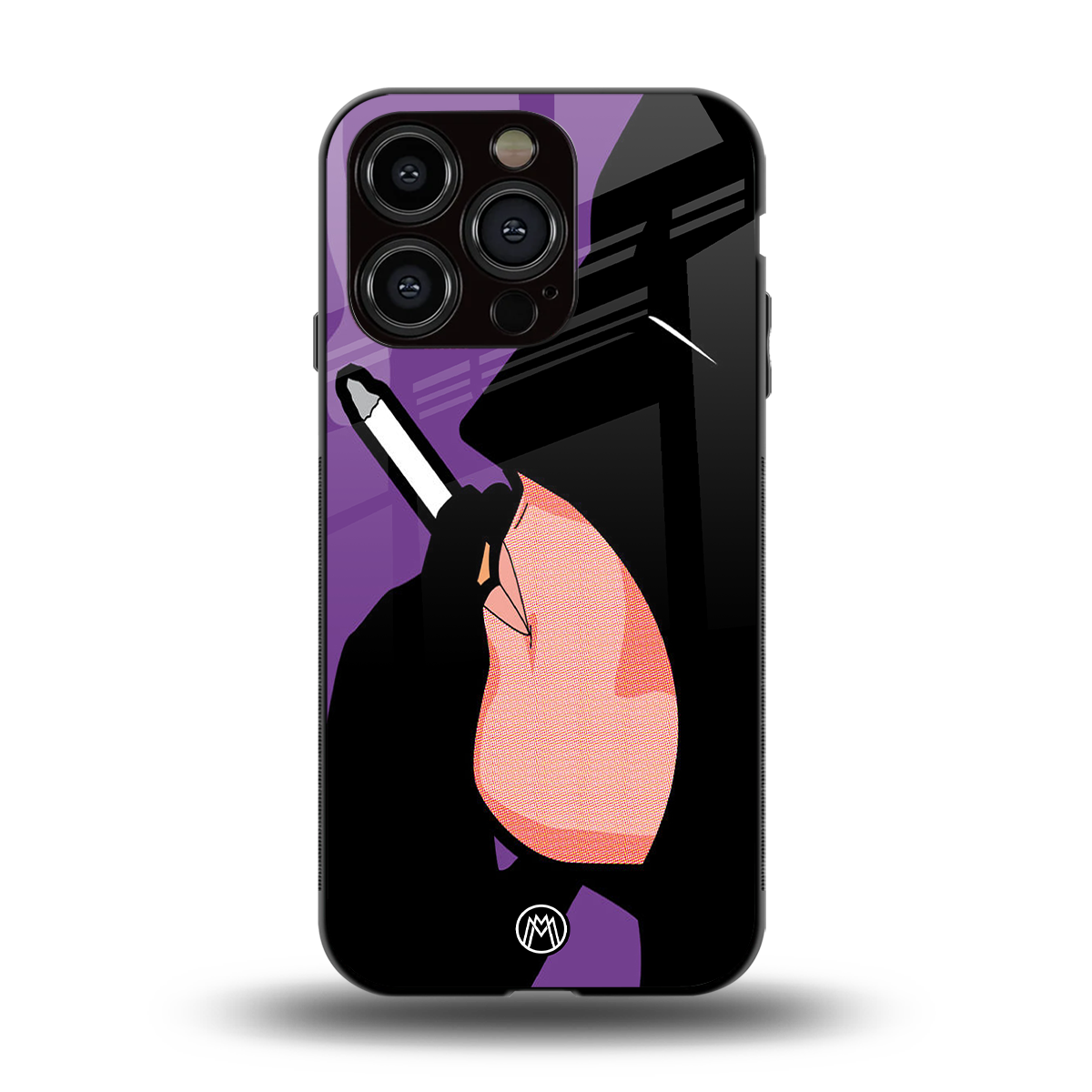 smoking batman back phone cover | glass case for iphone 15 pro