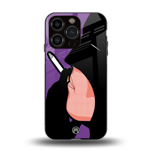 smoking batman back phone cover | glass case for iphone 15 pro