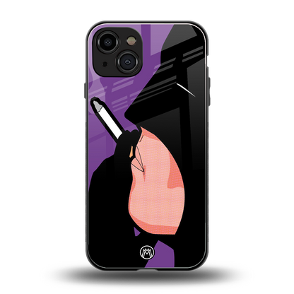 smoking batman back phone cover | glass case for iphone 15
