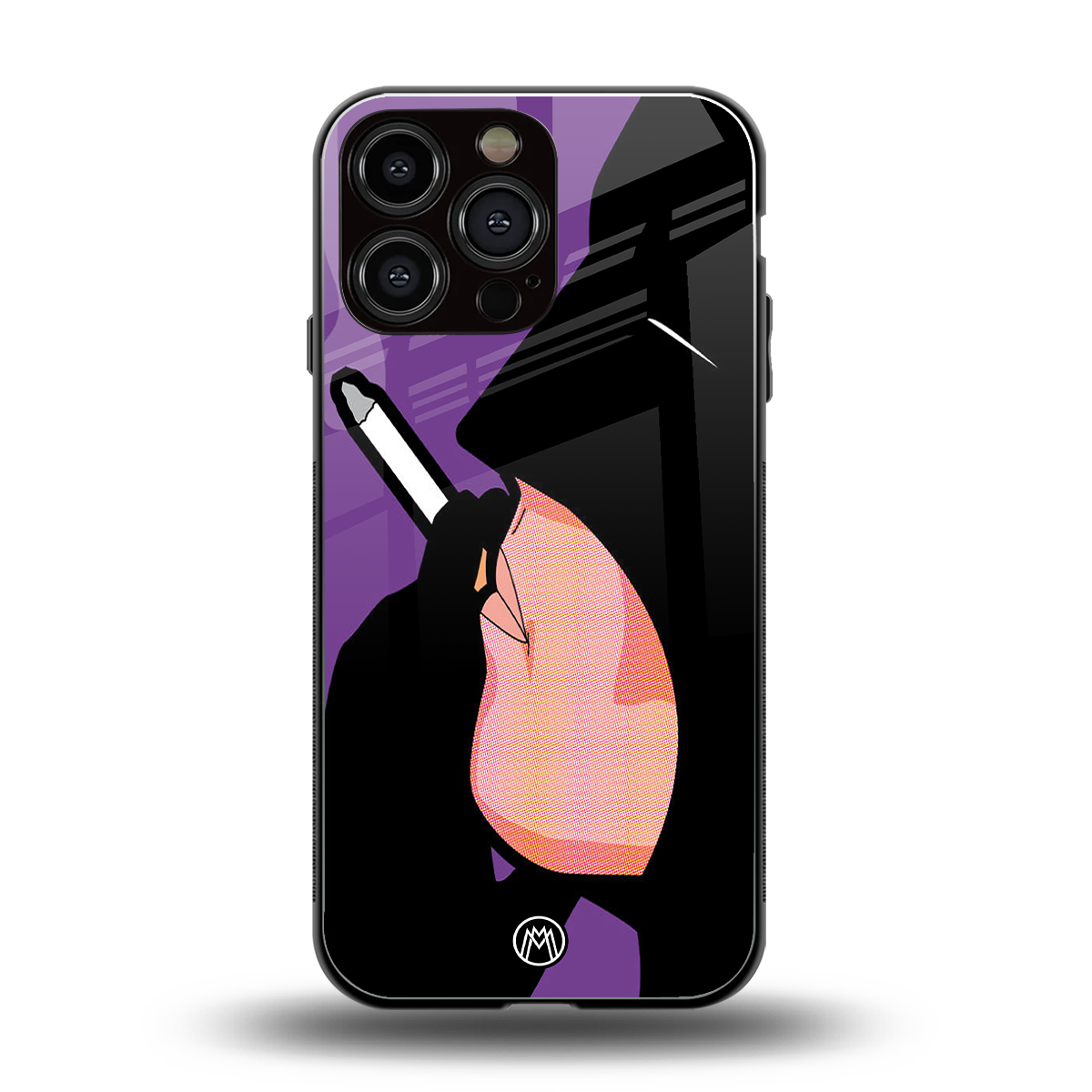 smoking batman back phone cover | glass case for iphone 16 pro max