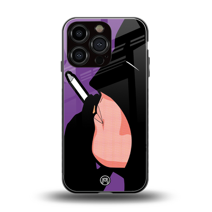 smoking batman back phone cover | glass case for iphone 16 pro
