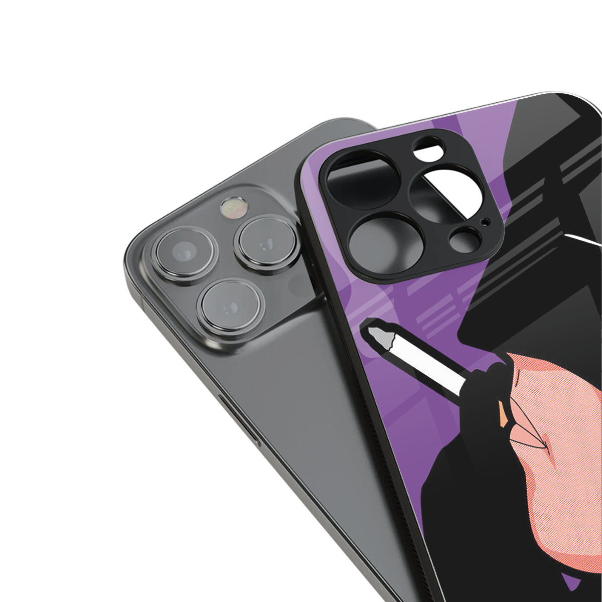 smoking batman back phone cover | glass case for iphone 15 pro