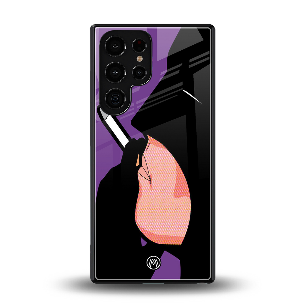 smoking batman back phone cover | glass case for samsung galaxy s25 ultra