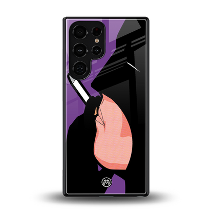 smoking batman back phone cover | glass case for samsung galaxy s25 ultra