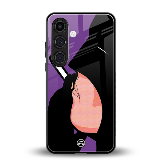 smoking batman back phone cover | glass case for samsung galaxy s24 fe