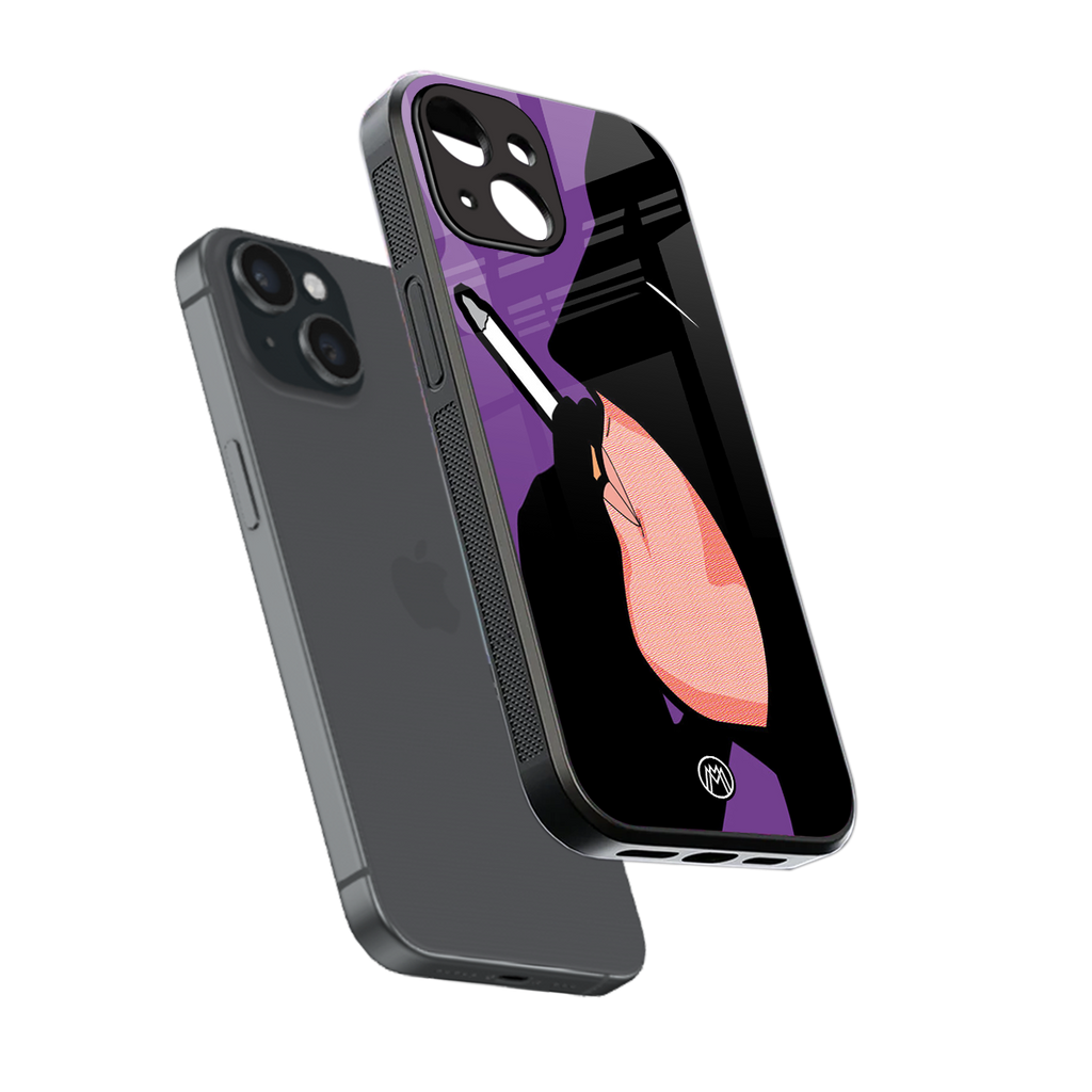 smoking batman back phone cover | glass case for iphone 15