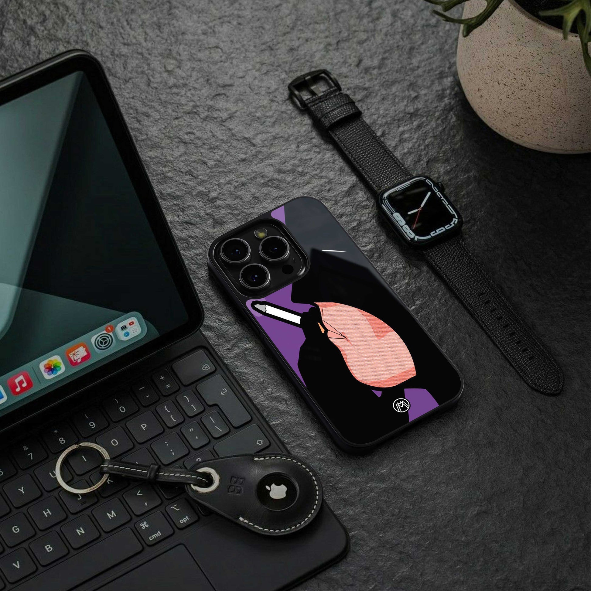 smoking batman back phone cover | glass case for samsung galaxy s23