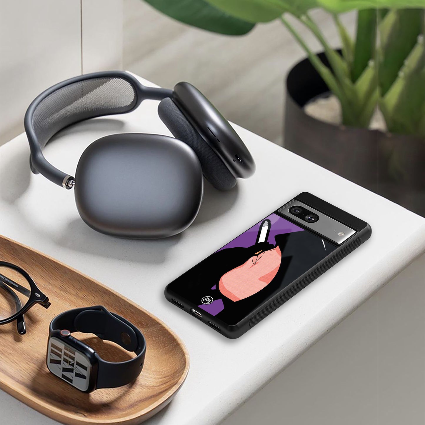 smoking batman back phone cover | glass case for iphone 15 pro